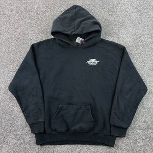 Vintage In The Eye Surfboards Hoodie Mens XL Black Cape Hatteras Surf Shop